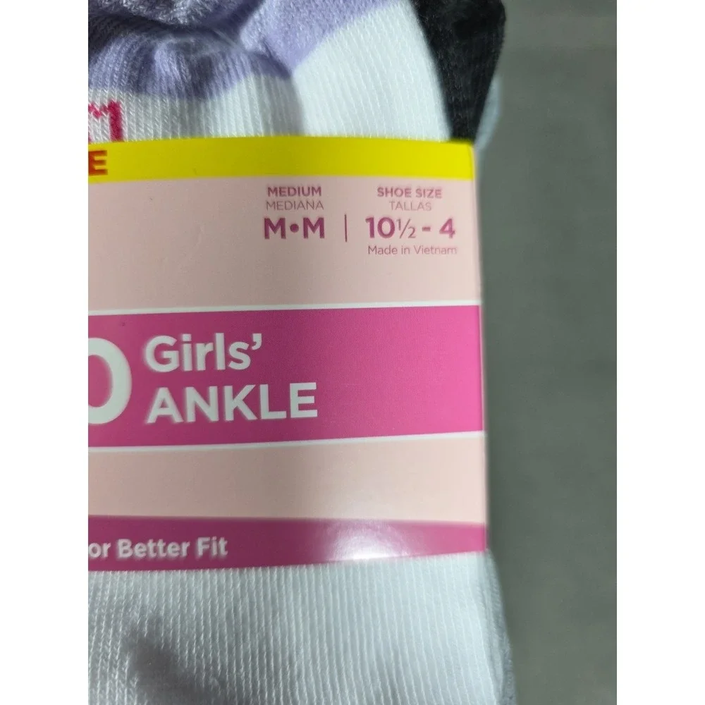 Hanes Girls Ankle Socks Size Medium 20-Pack Great Value!‎ Soft! Comfortable